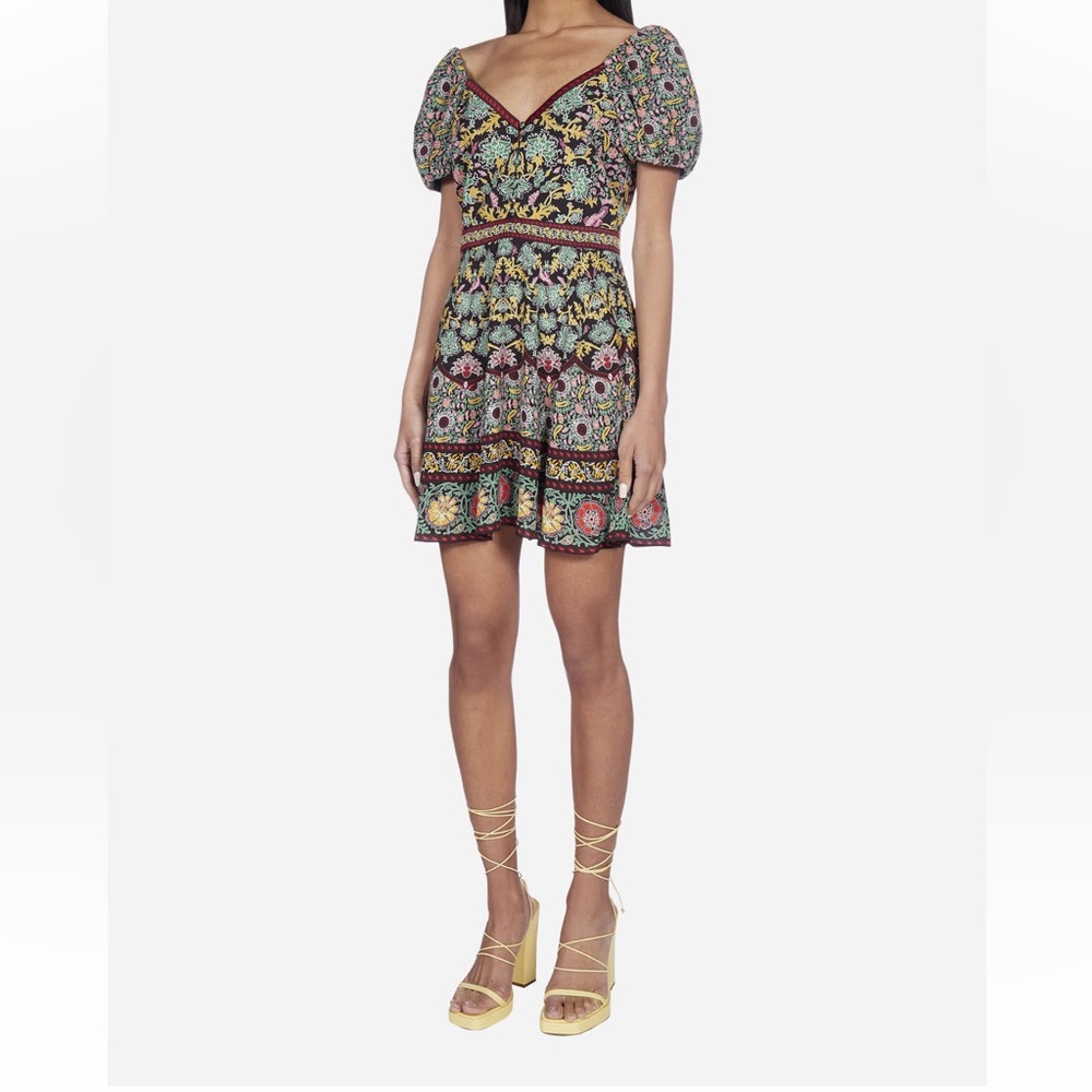 NWT! Alice + Olivia Dana Puff-Sleeve Flare Dress size 14 - Picture 16 of 16
